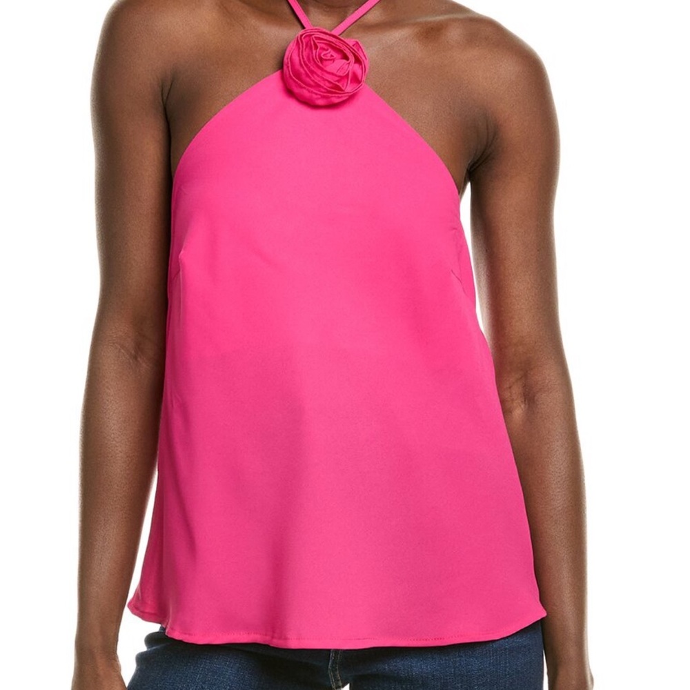 NWT Nicole Miller Halter with Neck Rose Detail